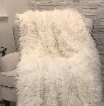 PBSF1421-4860-TC Mongolian Faux Fur Luxury Throw, 48" W x 60" L