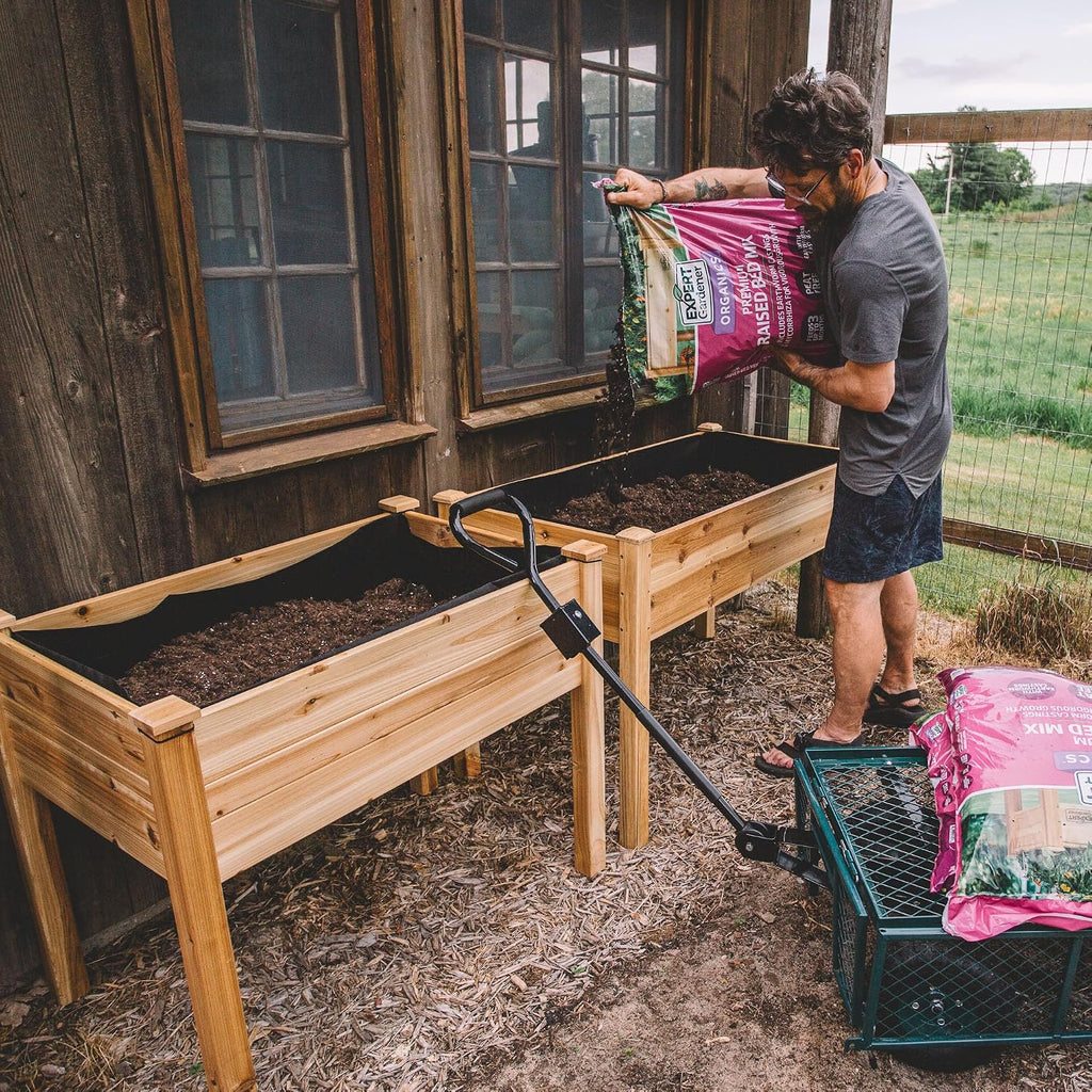 Expressions Wooden Raised Garden Bed | 48" x 24" x 30" Elevated Planter Box with Included Bed Liner | Outdoor
