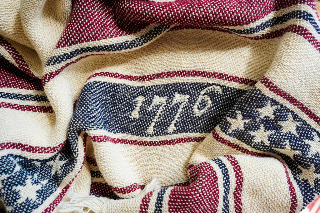 Americana We The People 1776 Blanket - Lightweight Throw - Woven from Cotton - Made in The USA (72x49)