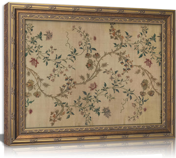 Vintage gold framed Floral Vine wall art Retro Beige Botanical Painting Canvas Prints Elegant Antique Flower French