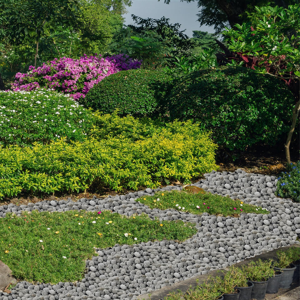 Natural Tumbled Stones Round Lava Rock Pebbles for Fire Pit