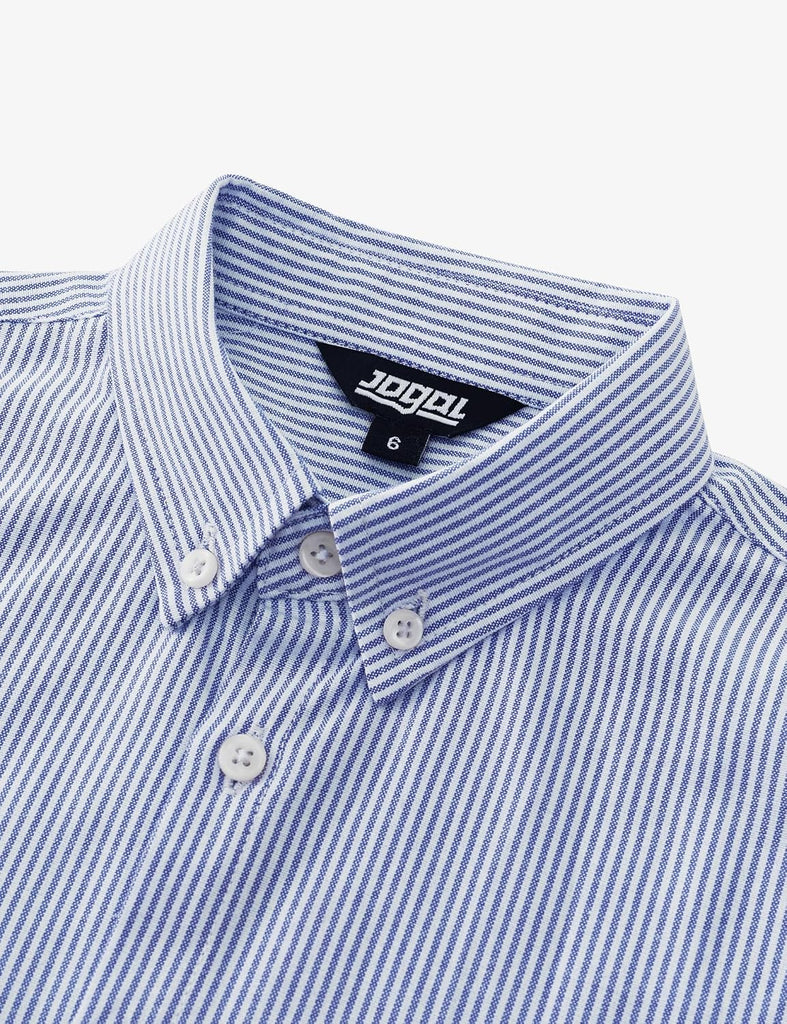 Boys Oxford Dress Shirts Striped Button Down Shirt Long Sleeve
