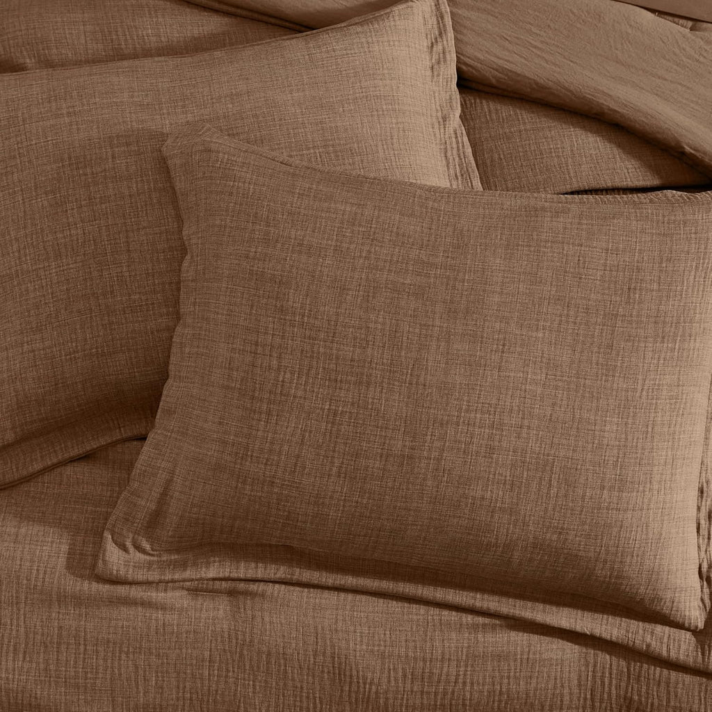 Geniospin Brown Queen Comforter Set - 7 Pieces Comforter Queen, Solid Bedding Set for All Season