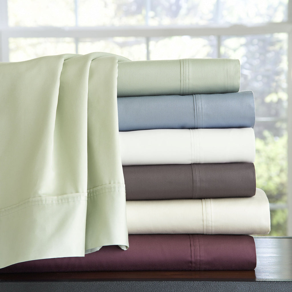 400 Thread Count Deep Pocket 100% Pima Cotton Sheet Set, Ivory, Twin