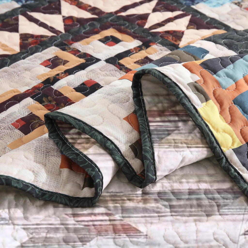 3 Pcs Southwestern Lightweight Quilt Bedspread Set Maze B198
