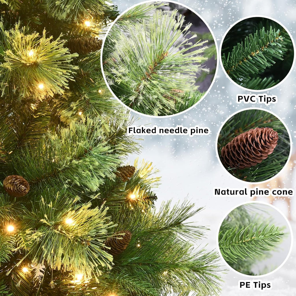 Pre-Lit Carolina Pine Christmas Tree, 820 Warm White Lights