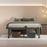 18 Inch Full Bed Frame with Round Corner Legs Mattress Slide Stopper No Box Spring Needed Heavy Duty Metal Platform