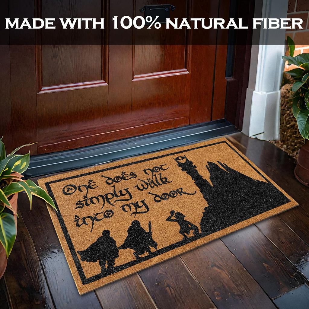 One Does Not Simply Walk to My Door Mat 30x17 Inch Trilogy Welcome Mat Coir | Funny Entryway Decor, Fantasy Fan Gift