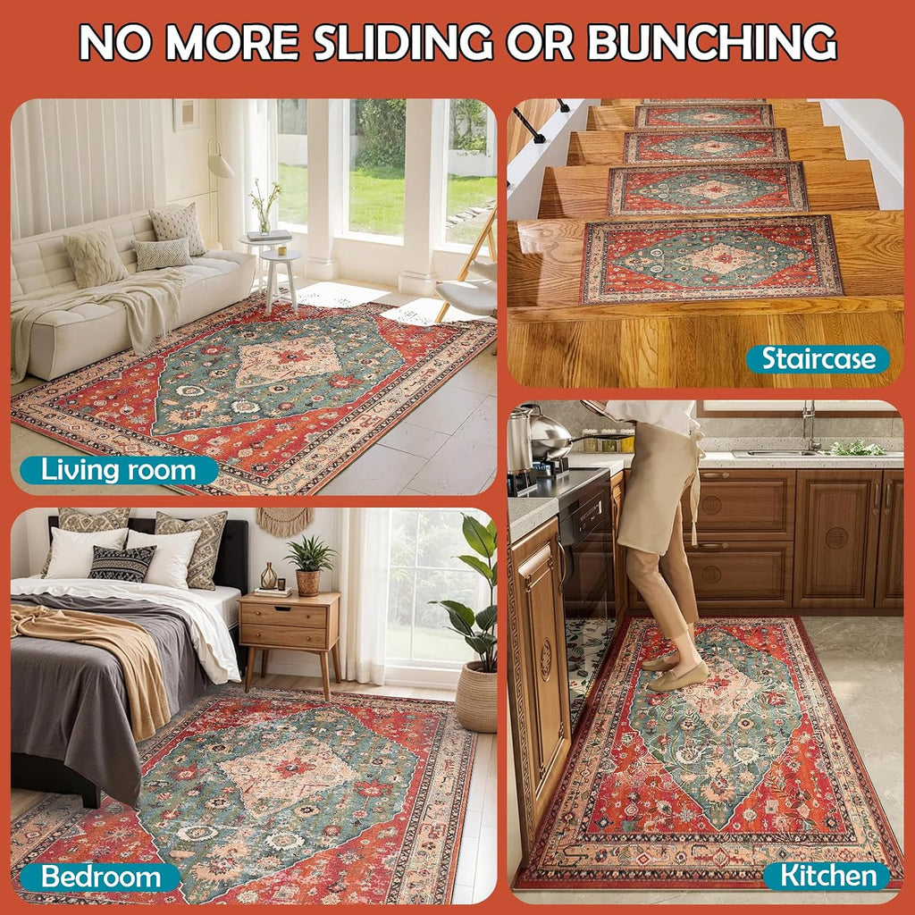 Waterproof Rug Pad, 5x7 Ft Under Area Rug Carpet Pad, Non Slip Rug Pads for All Floors and Hardwood Floors Finishes - Set of 35