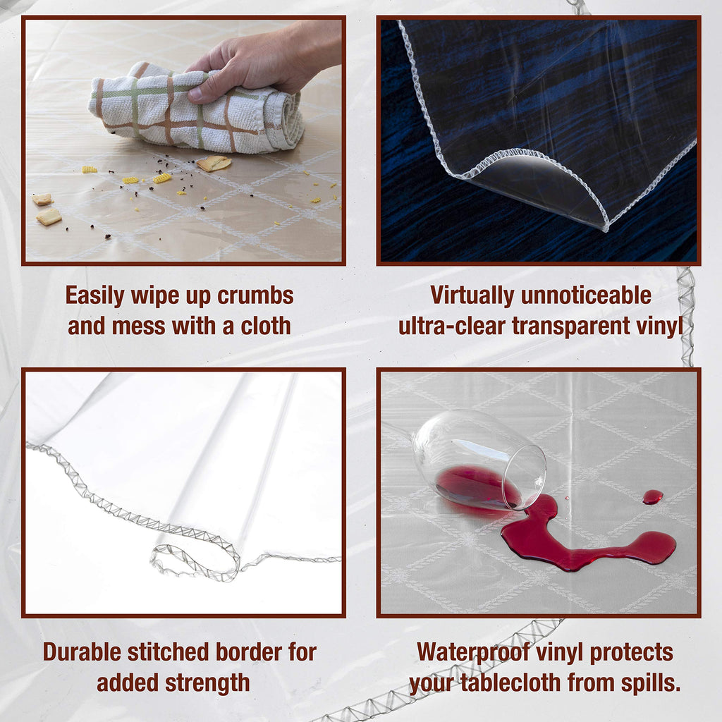 Clear Plastic Table Cover Protector 54''x72'' Rectangular