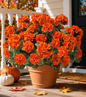 Fake Geraniums Artificial Flowers for Outdoors, 6 Bundles Silk Geraniums Flowers Realistic UV Resistant Fake Plants