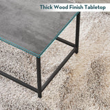 Small Coffee Table Modern Coffee Tables Open Design Rectangular Minimalist Center Table Home Office, Easy Assembly