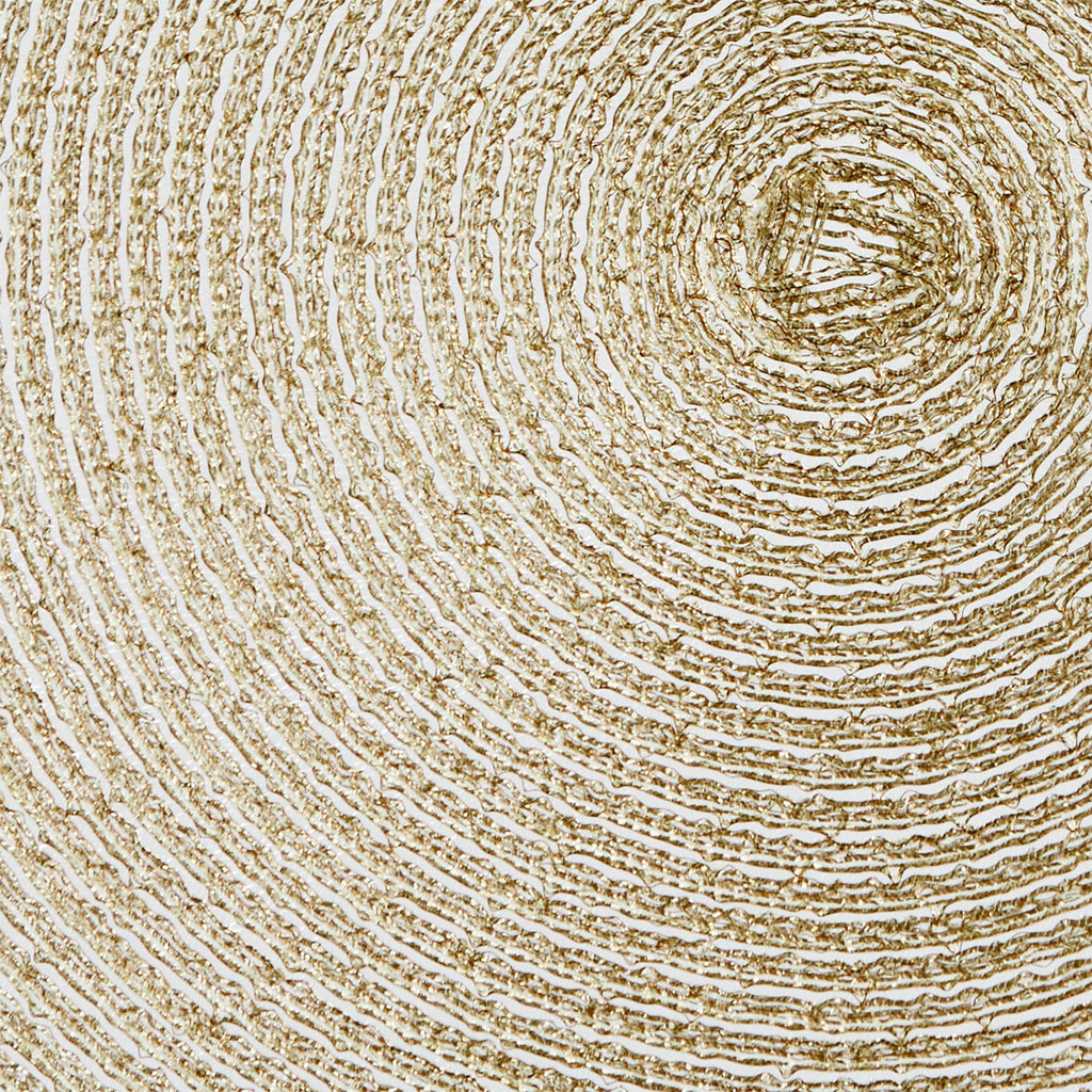 Metallic Round Woven Placemats, Set of 4, 15", Champagne Gold