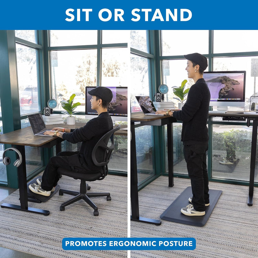 L Shaped Standing Desk 63" - Large Electric Corner Standing Desk, Height Adjustable Dual Motor Raises from 28.3" to