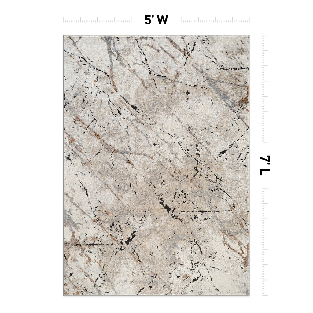 Modern Abstract Marble Area Rug Beige/Gray