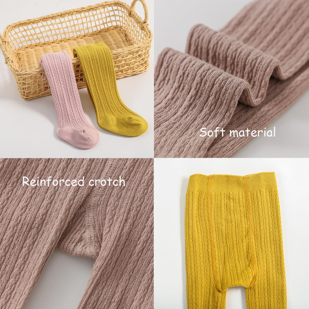 Girls Tights Cable Knit Tights Thick Solid Footed Winter Warm Leggings