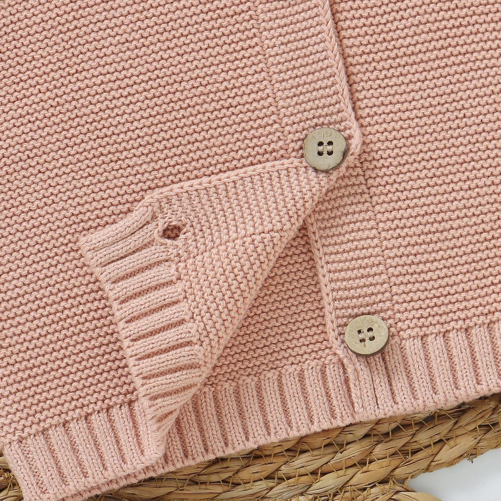 Baby Toddler Cotton Cardigan, Solid Color Sweater, Boys and Girls