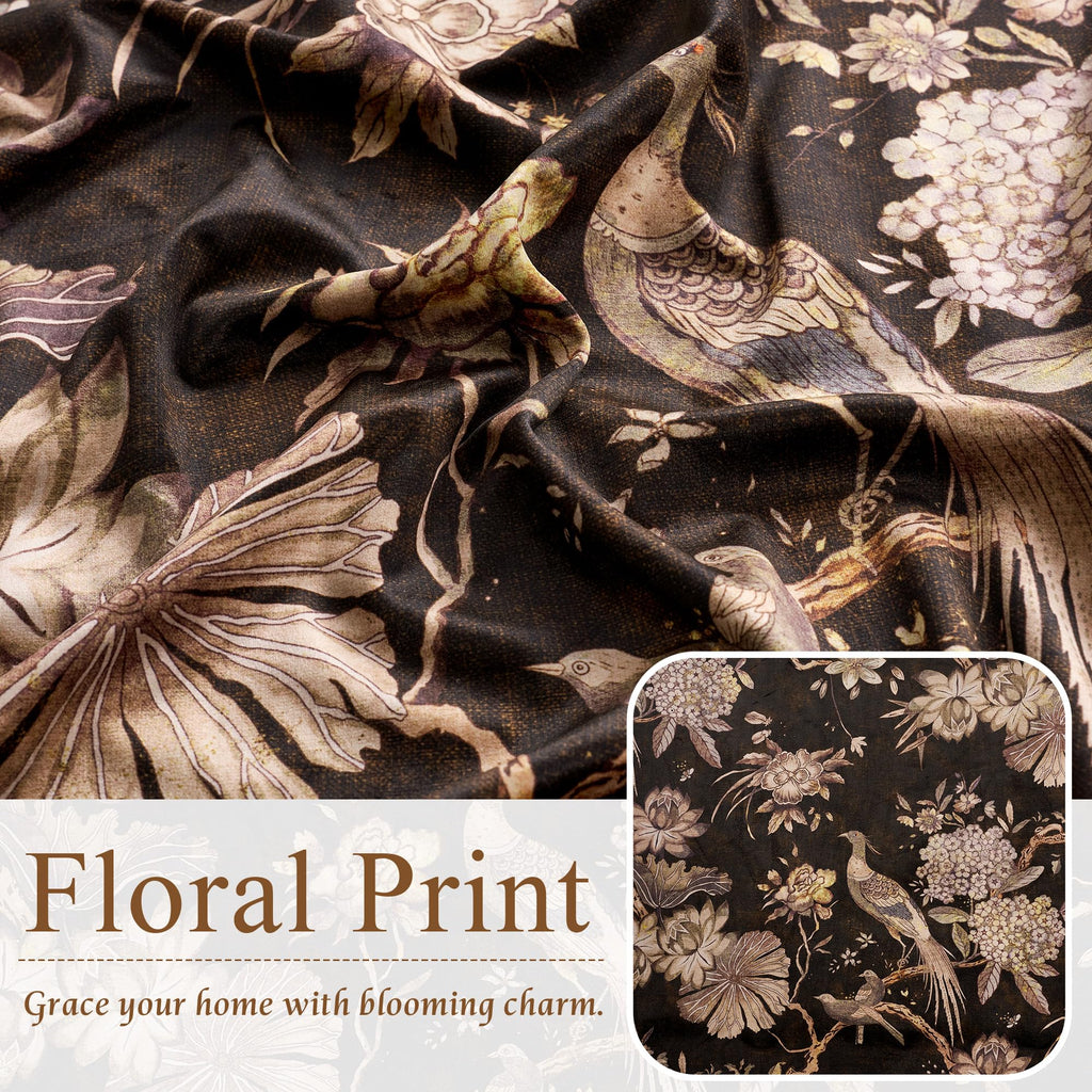 Brown Velvet Curtains Luxury Victorian Floral