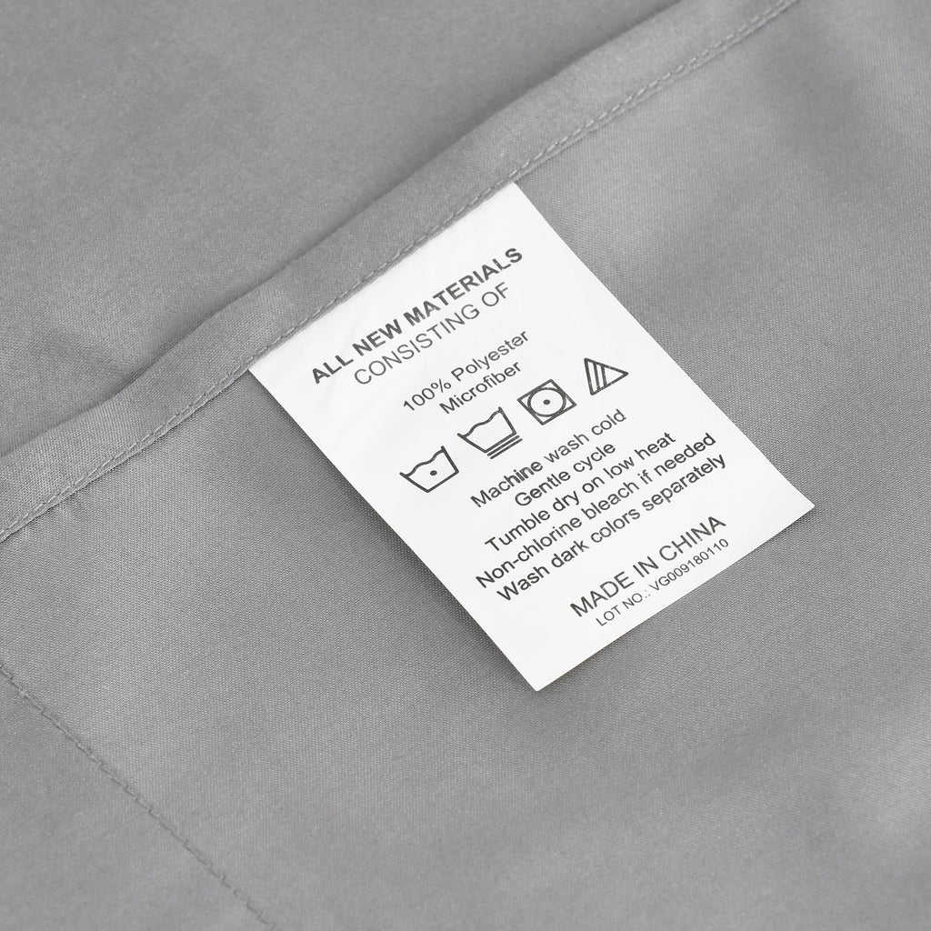 Angeland Vienne 4-Piece Microfiber Bed Sheet Set, King, Grey