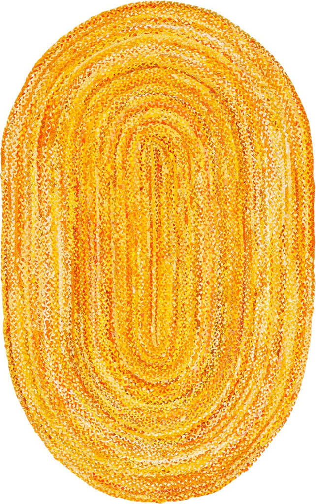 Braided Oval Rug 4x6, Cotton Braided Gold BRD452D