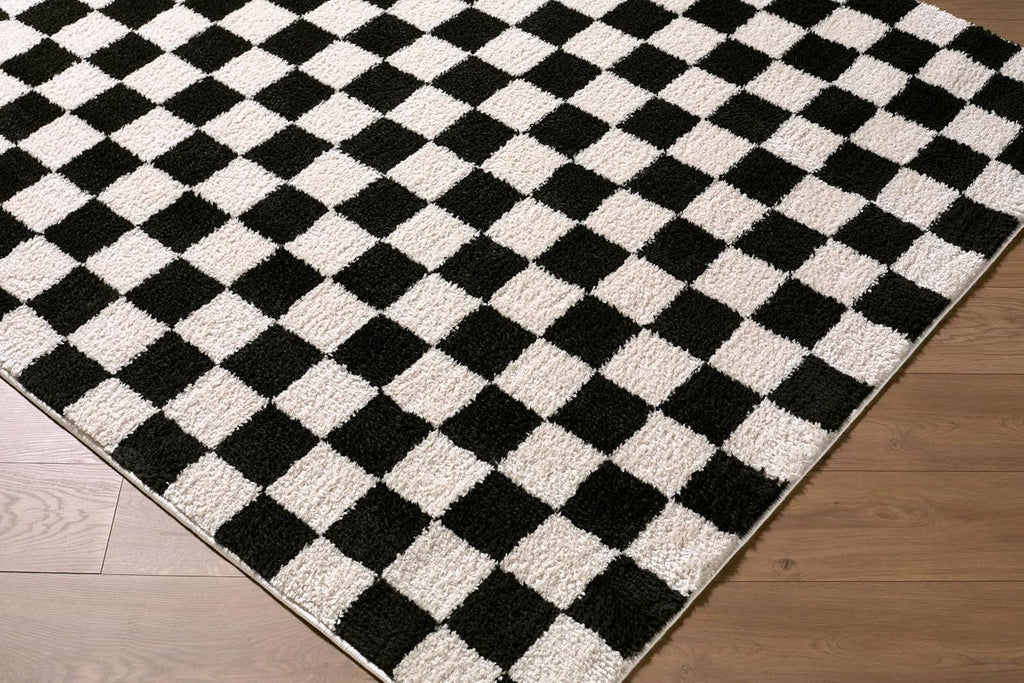 Altair Living Room, Bedroom Machine Washable Area Rug - Checkered Checkerboard Geometric Square - Contemporary Modern