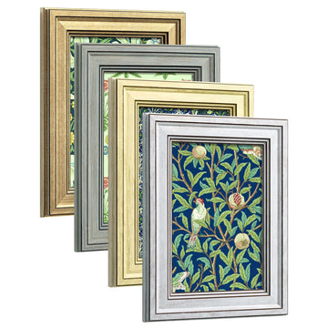 5x7 Picture Frame Set of 4 with Real Glass for Pictures 4x6 with Mat or 5x7 Without Mat, Rustic Farmhouse Photo
