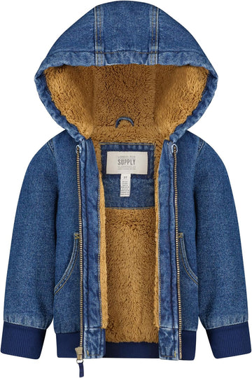 Boys' Hooded Sherpa-Lined Bomber Jacket