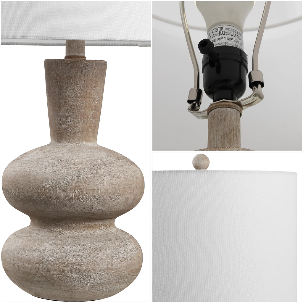 Matheo 24" Modern Sculptural Resin Table Lamp, Antique Brown