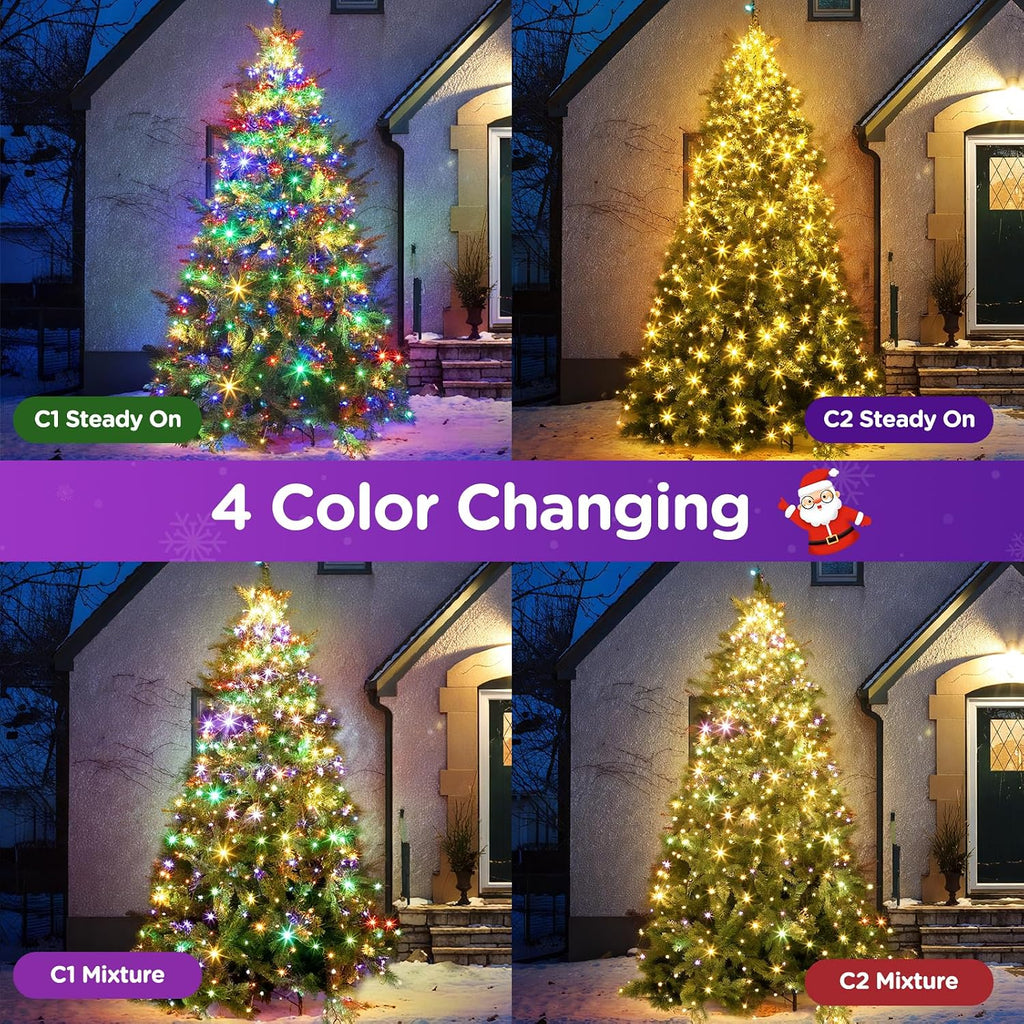 Christmas Tree Lights Color Changing, 11 Modes Christmas Light Outdoor with Remote Control, 400 Diamond LED 6.6FTx10