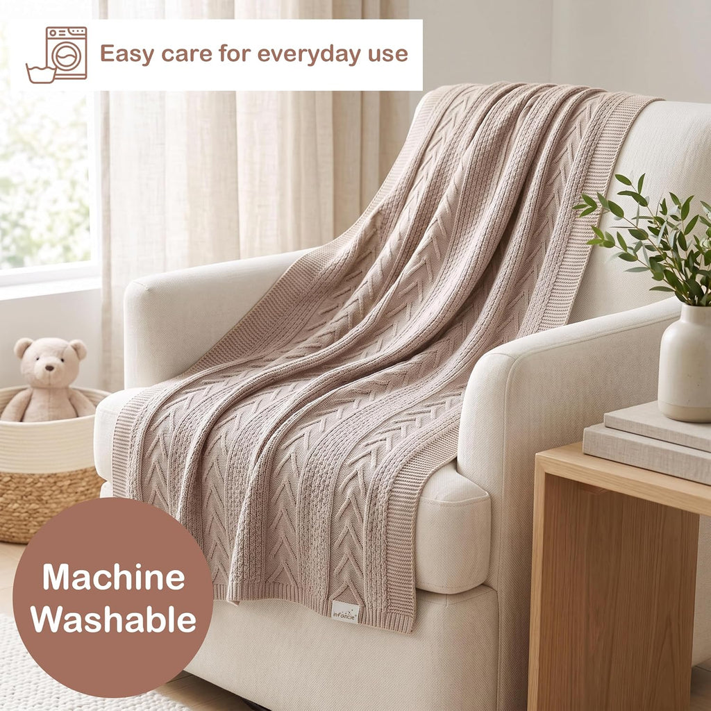 Organic Cotton Knit Baby Swaddle Blanket Infant & Toddler 31x43