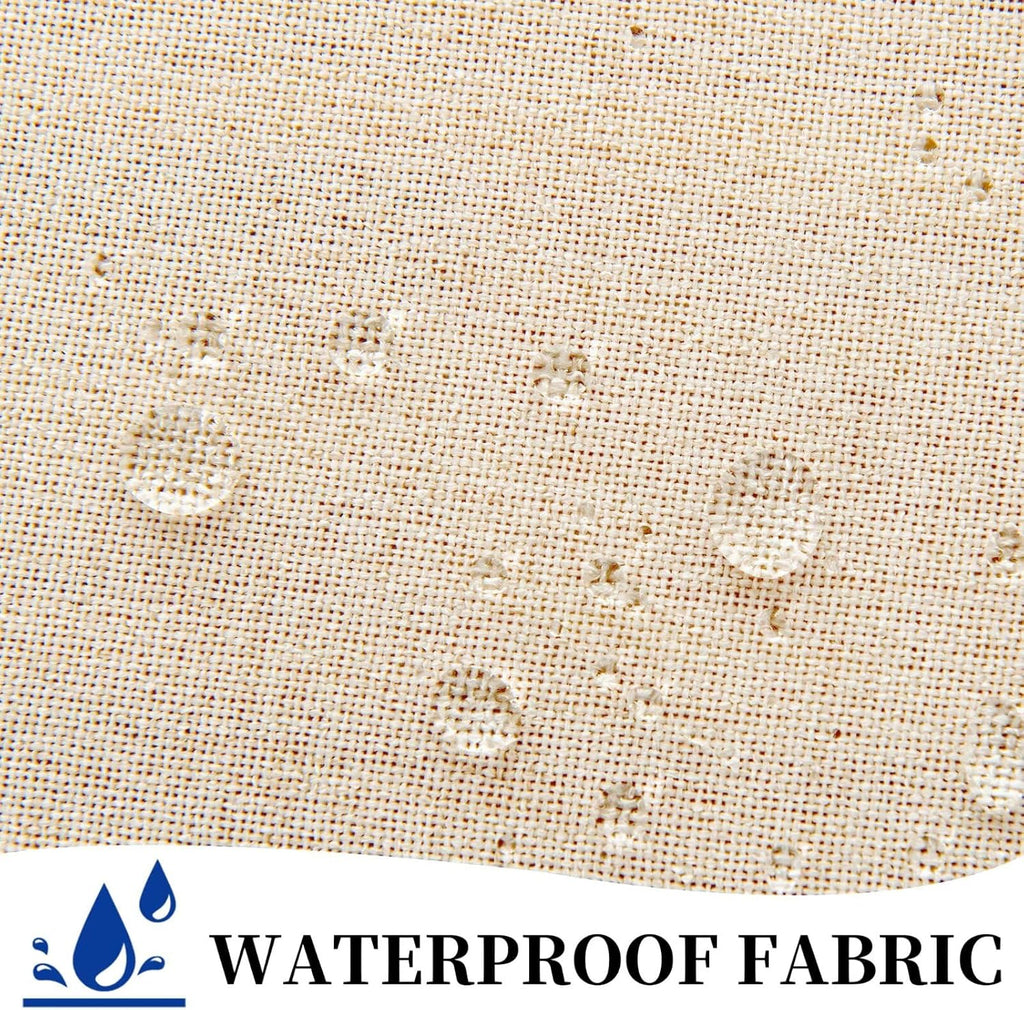 Outdoor Curtains Waterproof, 2 Panels Non-See-Through Linen Curtains with Grommet Top Indoor Outdoor Drapes for