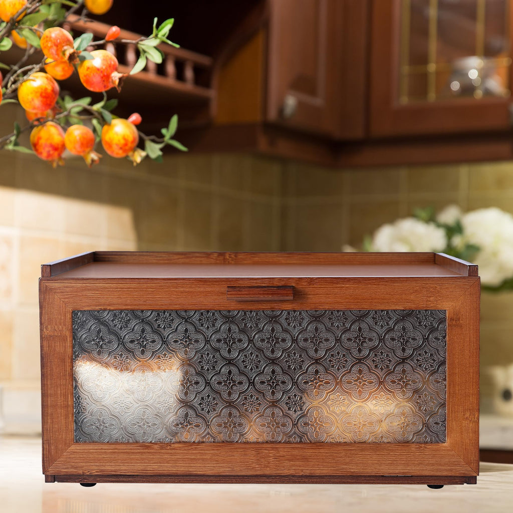 Vintage Countertop - Retro Brown Bread Storage Box Breadbox