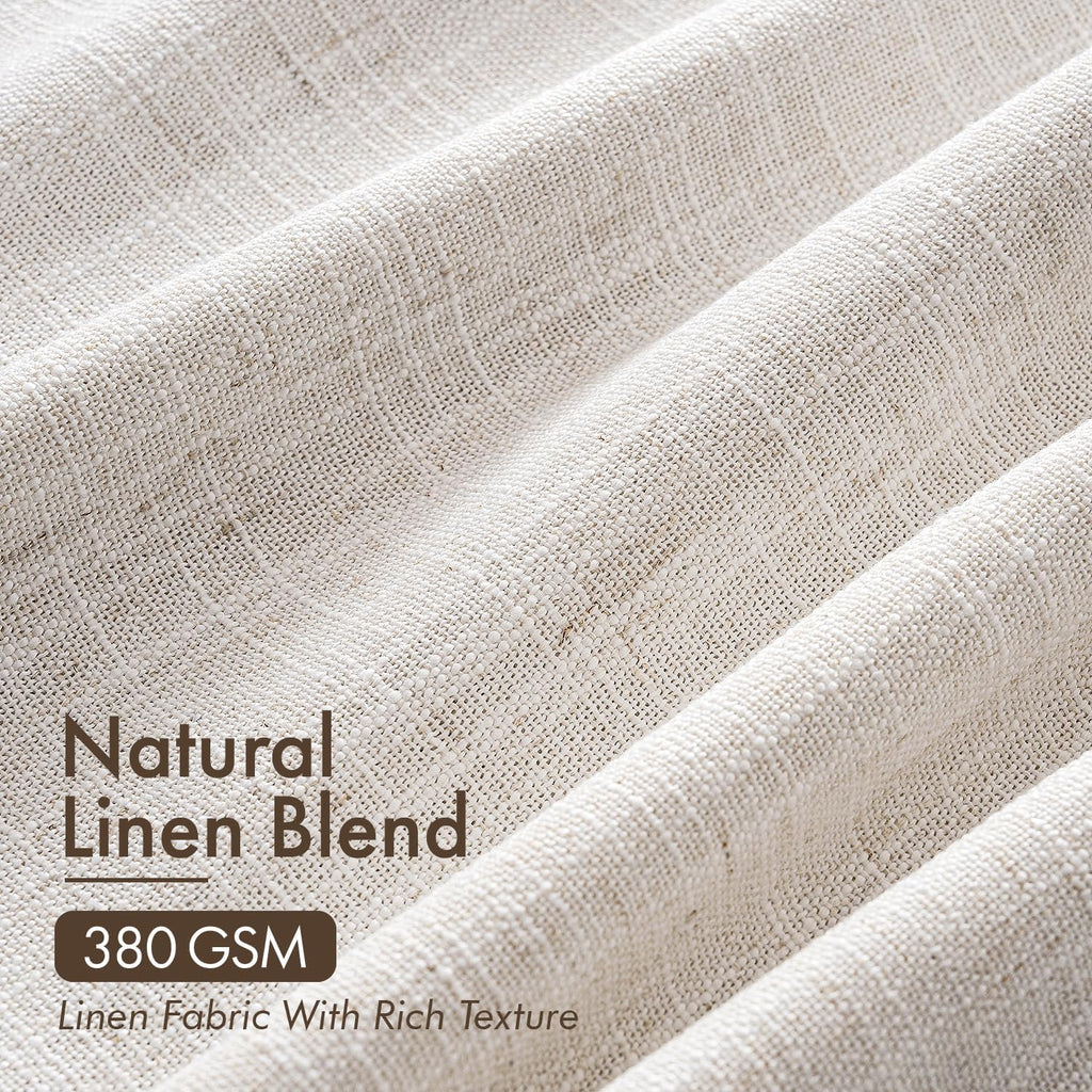 4 Panels Set Pinch Pleated Linen Curtains 112 Inches Length for Living Room Bedroom, Extra Long Pinch Pleat Drapes