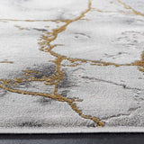 Craft Collection Area Rug - 8' x 10', Grey & Gold, Modern Abstract Design, Non-Shedding & Easy Care