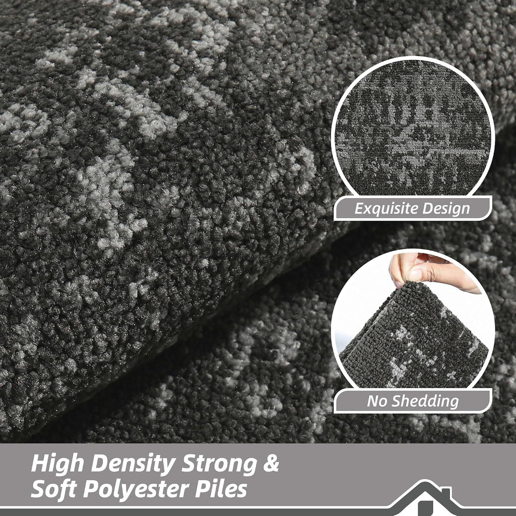 Door Mat Indoor Entrance Dirt Trapper Washable, 24x36in, Dark Grey | Dirt & Moisture Trap Absorbent, Non-Slip TPR
