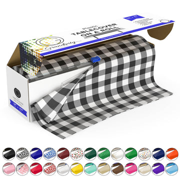 Plastic Table Cloth Roll - 54in x 300 Ft. Table Cover Gingham