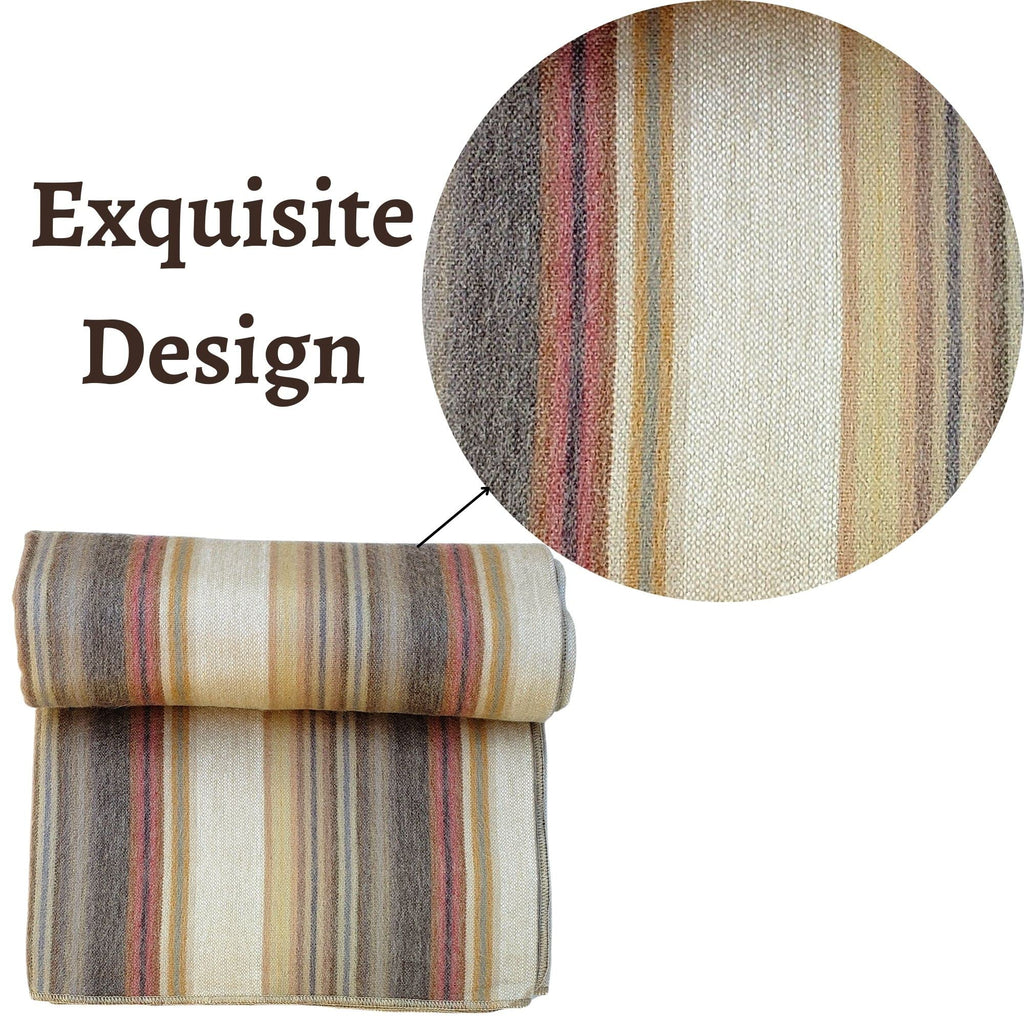 Alpaca Wool Throw Blanket | Super Soft, Lightweight, Breathable and Hypoallergenic | Non-Itchy or Scratchy (Beige