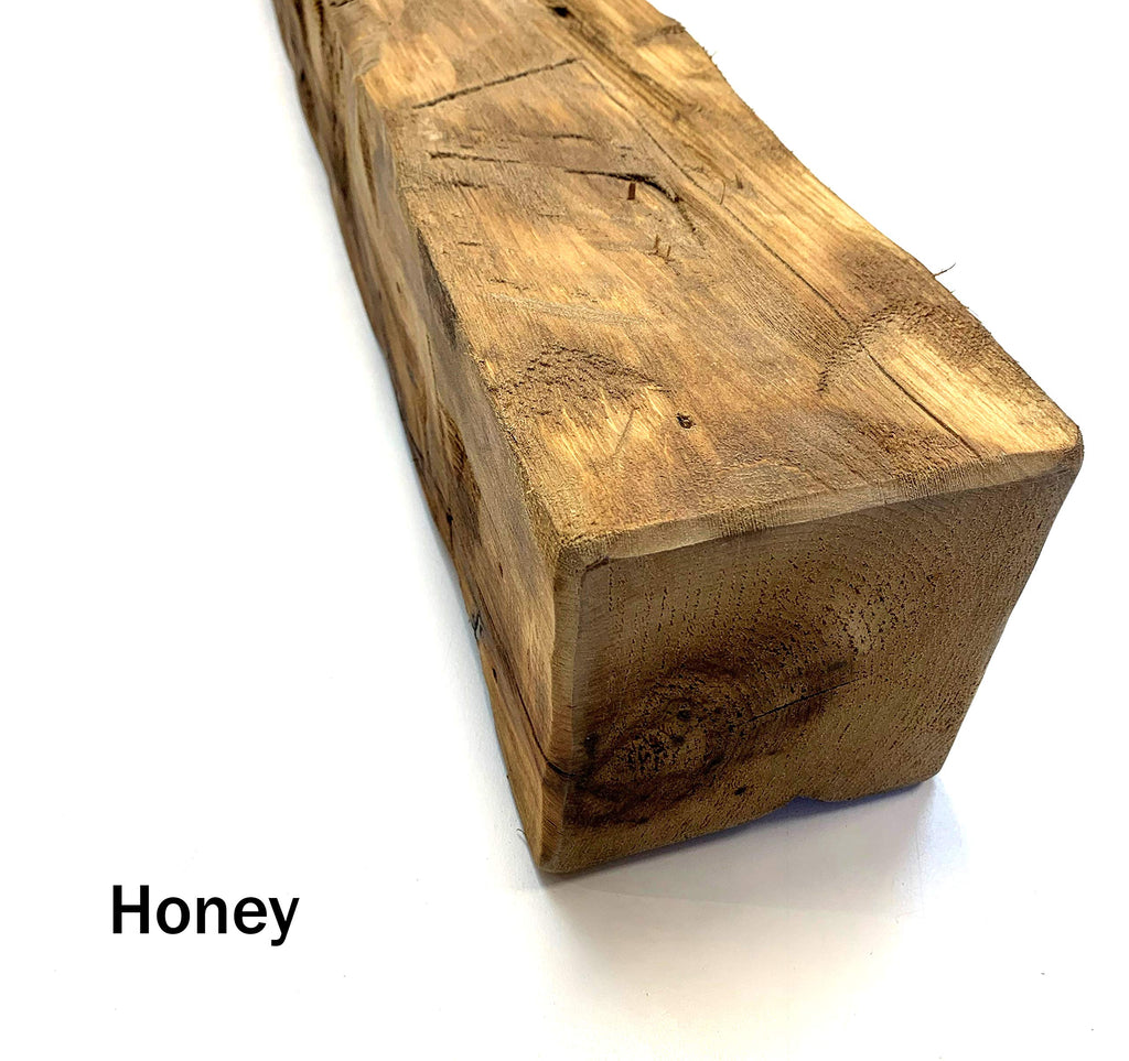 Rustic Hand Hewn Barn Beam Mantel (6 x 6 x 48 inches Long, Unfinished)