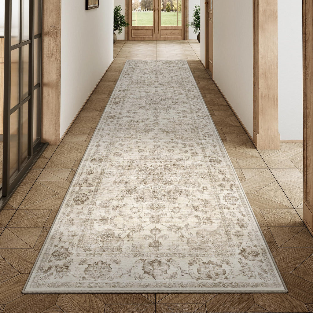 2x10 Beige Neutral Runner Rug