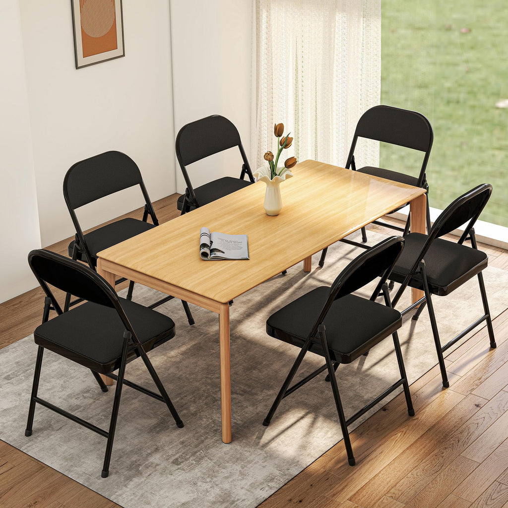 8 Pack Leather Padded Folding Chair, Metal Frame with Pu Leather Seat & Back, 650 LB Capacity Pu Leather Folding