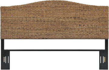 Serena Handwoven Natural Fiber Rattan Bed Headboard, Banana Leaf, King
