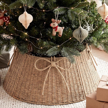 24 Inch Christmas Tree Collar Wicker Tree Skirt Stand Base