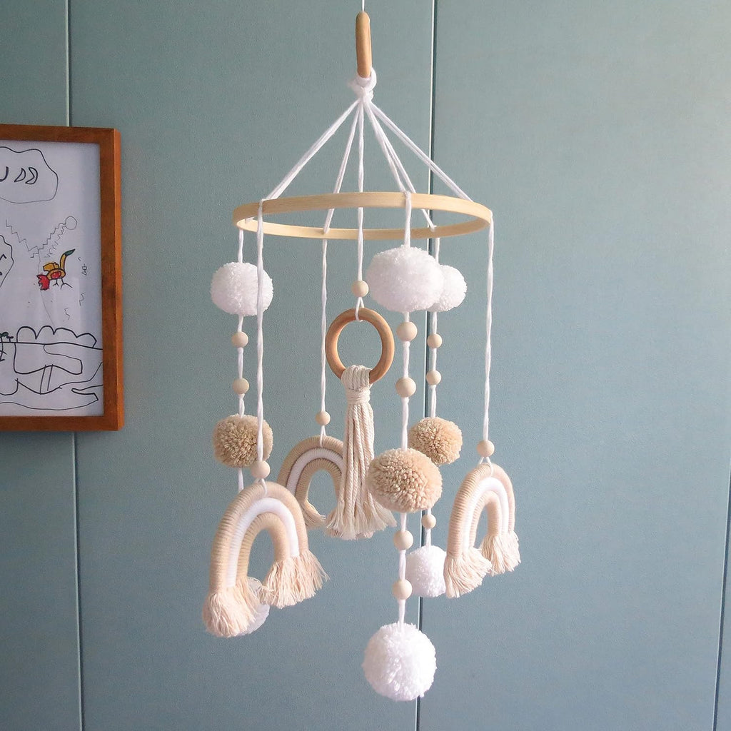 Neutral Boho Rainbow Baby Mobile for Crib Mobile Nursery DéCor