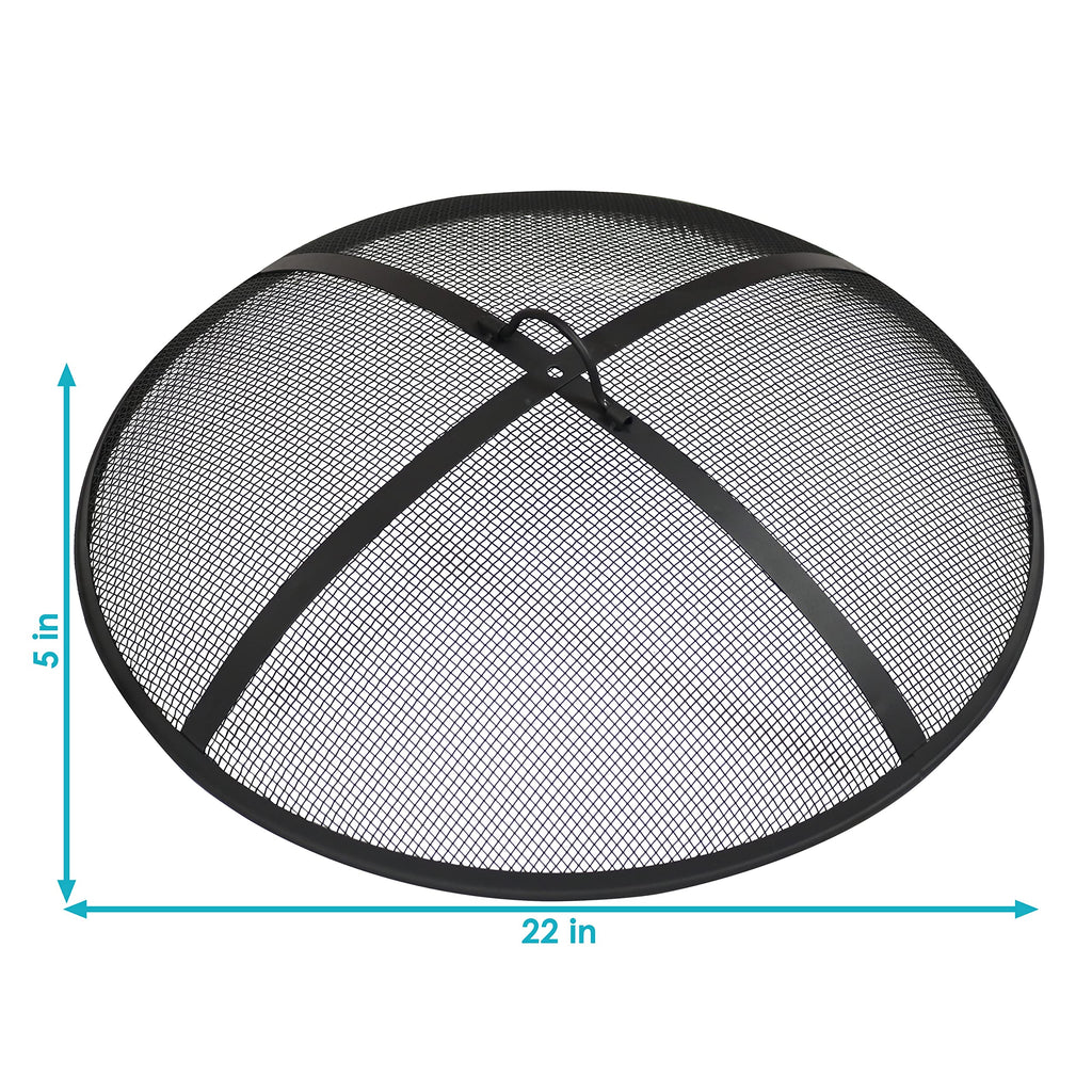 Heavy Duty Steel Metal Mesh Fire Pit Screen, Round, 22" Dia