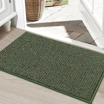 Dirt Trapper Door Mat 24" x 36", Non-Slip Washable Doormats, Green | Entrance Mat Dirt Resistant and Absorbent