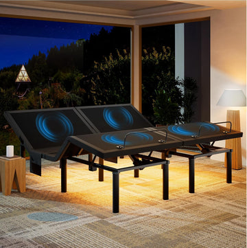 Split King Adjustable Bed Frame Electric Bed Bases with Massage