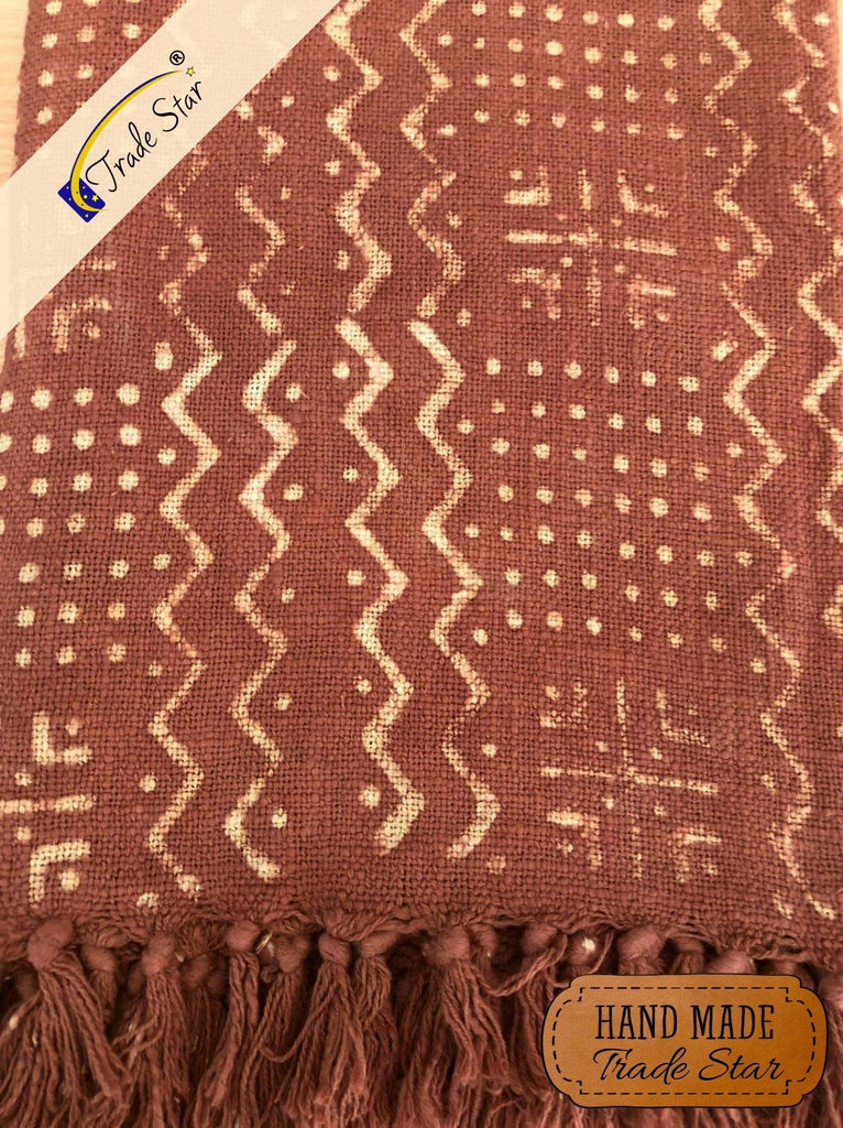Star 100% Cotton Throw Blanket Hand Block Print Boho Blanket Mudcloth Cozy Throw Blanket warming Sofa Wedding Gifts