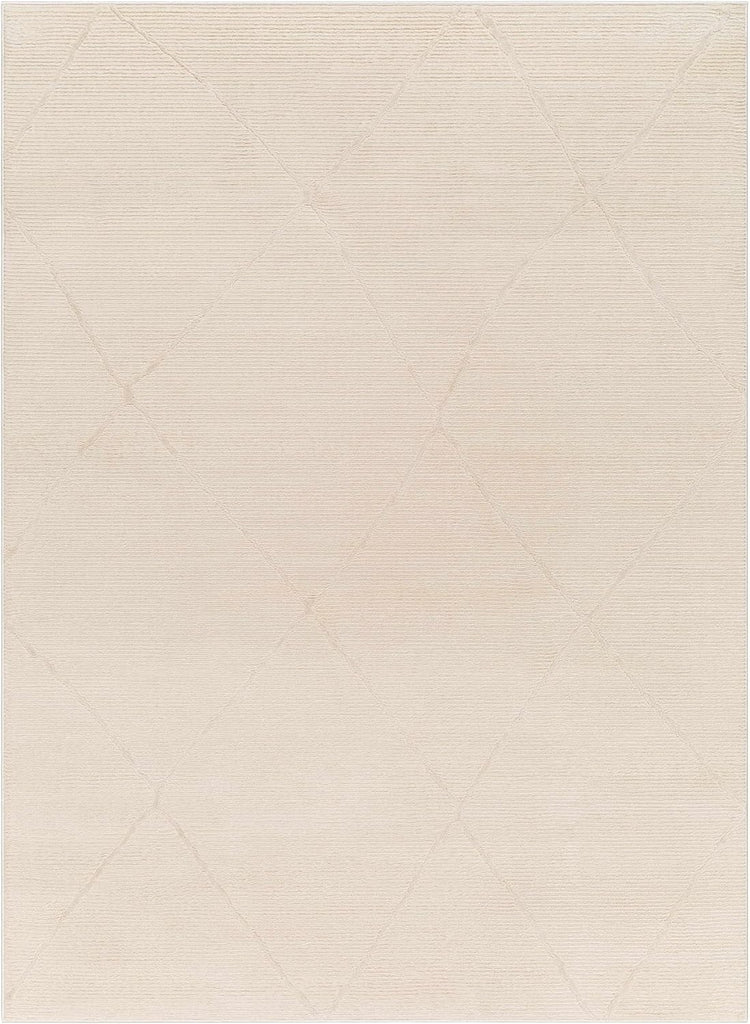 Caelia Living Room, Bedroom Machine Washable Area Rug - Diamond Geometric Trellis - Bohemian Transitional Modern