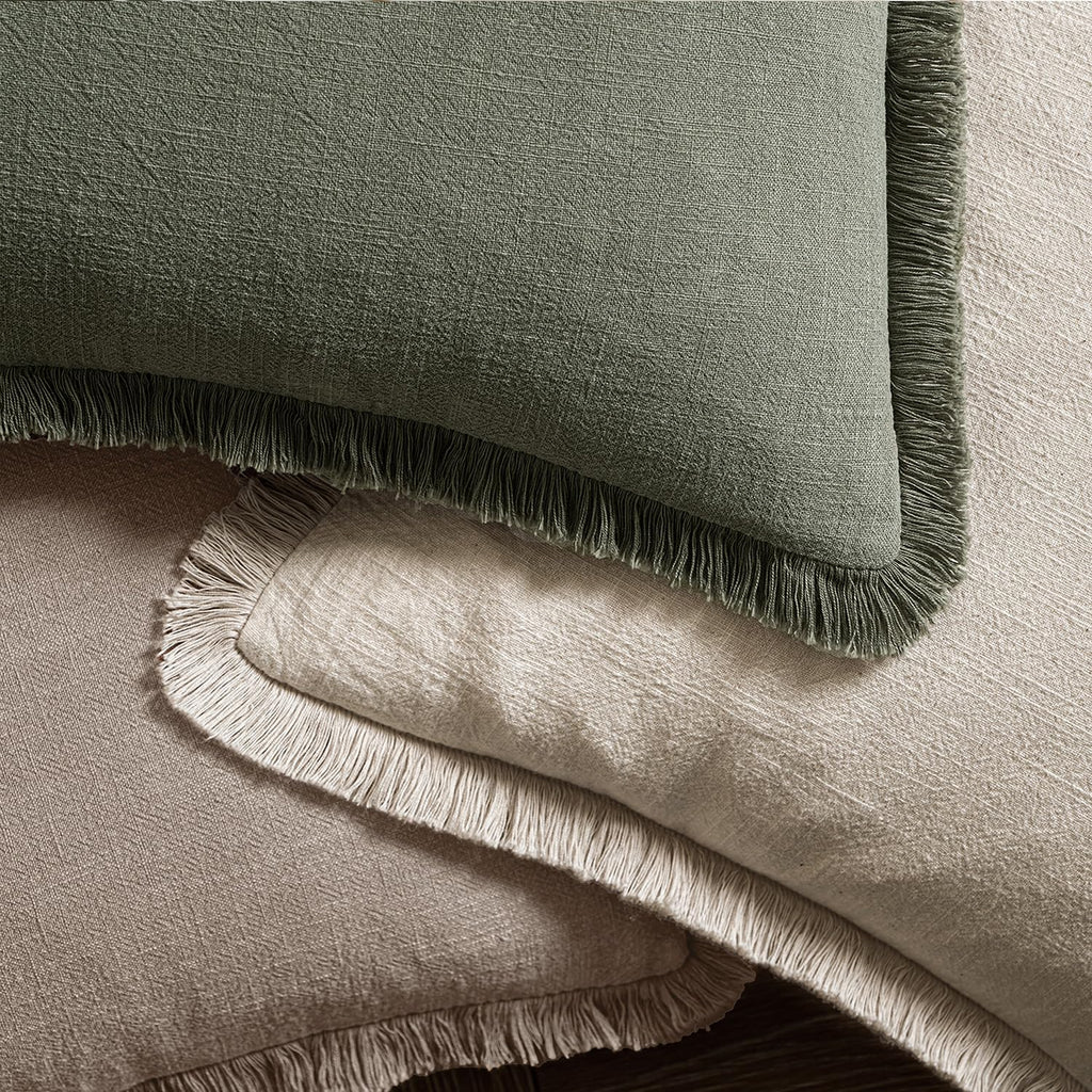 Boho Linen Fringe Decorative Fall Throw Pillow Covers Dune 18x18