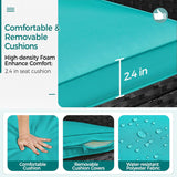 3 Pieces Patio Porch Furniture Set, Outdoor PE Rattan Wicker Conversation Set with Soft Cushions